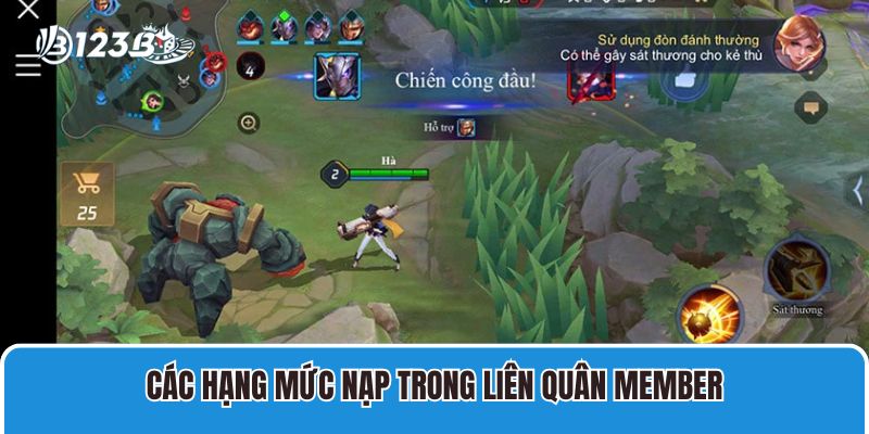 Các hạng mức nạp trong Liên quân member