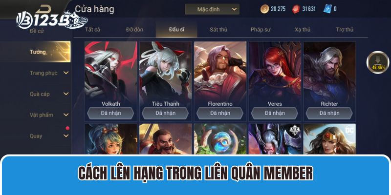 Cách lên hạng trong Liên quân member