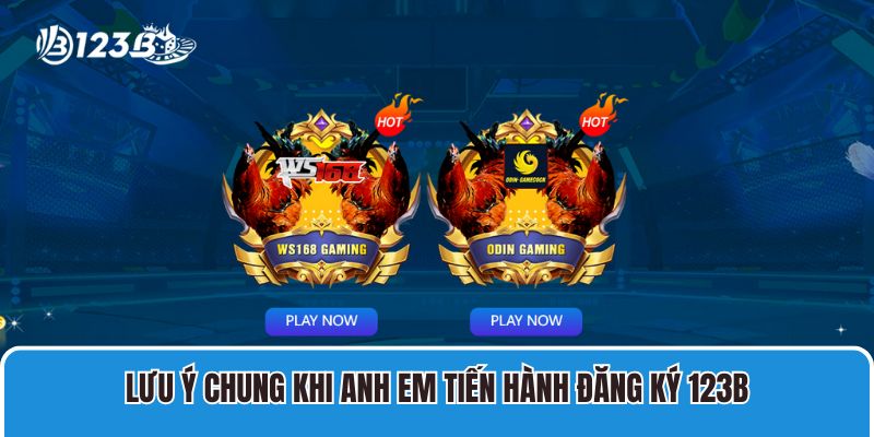 Hướng dẫn đăng ký 123B 3 Lưu ý chung khi anh em tiến hành đăng ký 123B
